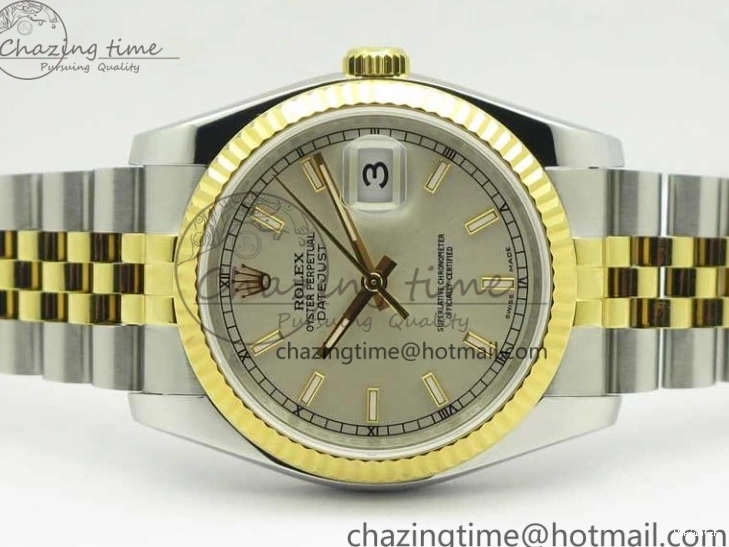 YG Stick Silver Bracelet on SS 126233 Markers ARF Jubilee Dial SS DateJust Best Edition 36 YG 1:1 SH3135 0505